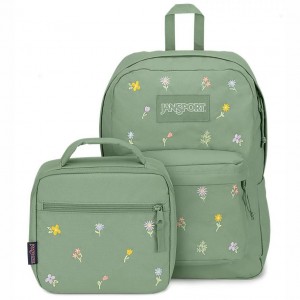 JanSport EMBROIDERED BLOSSOM BUNDLE Ruksaci Školske ruksake Zelene | EHRVG57873