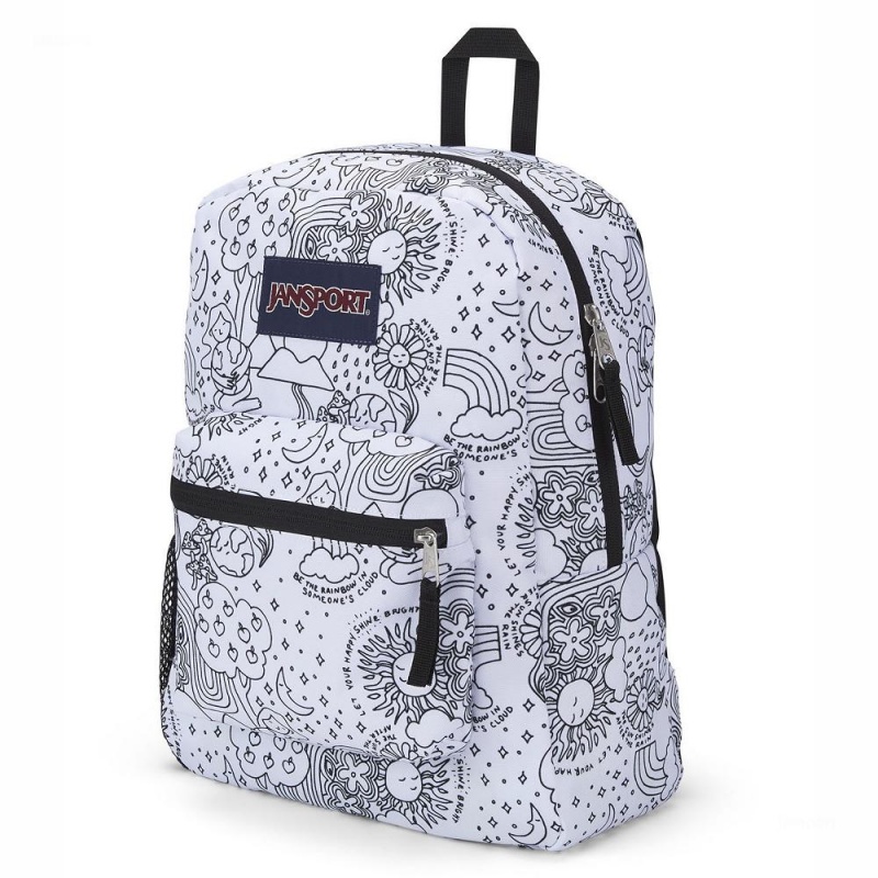 JanSport CROSS TOWN Ruksaci Školske ruksake Bijele Crne | DHRKV71403