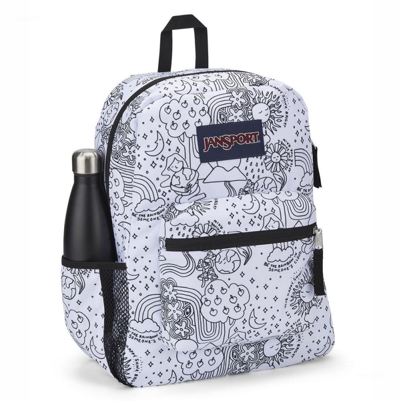 JanSport CROSS TOWN Ruksaci Školske ruksake Bijele Crne | DHRKV71403