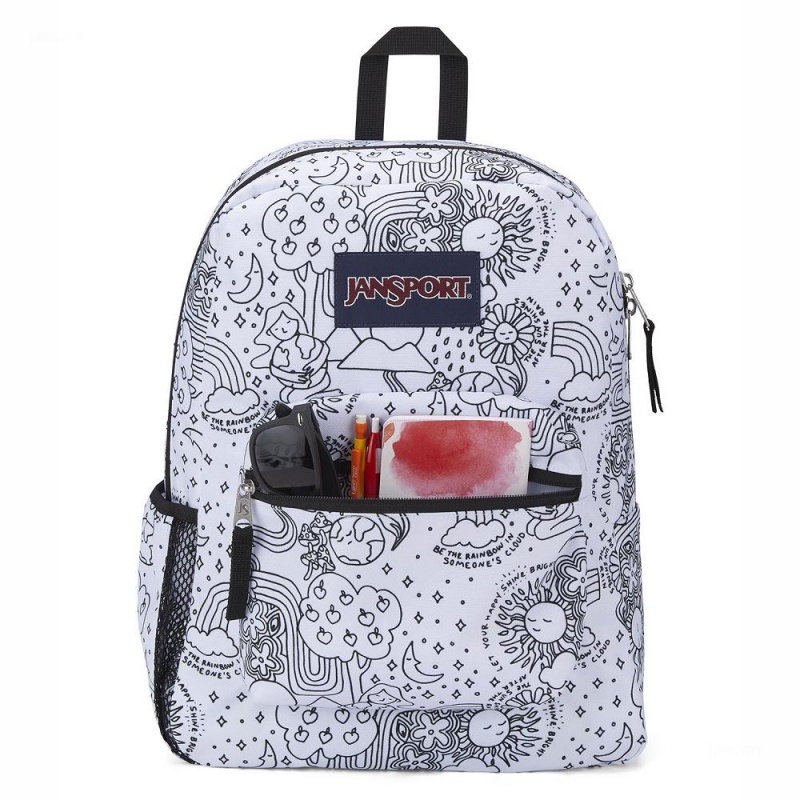 JanSport CROSS TOWN Ruksaci Školske ruksake Bijele Crne | DHRKV71403