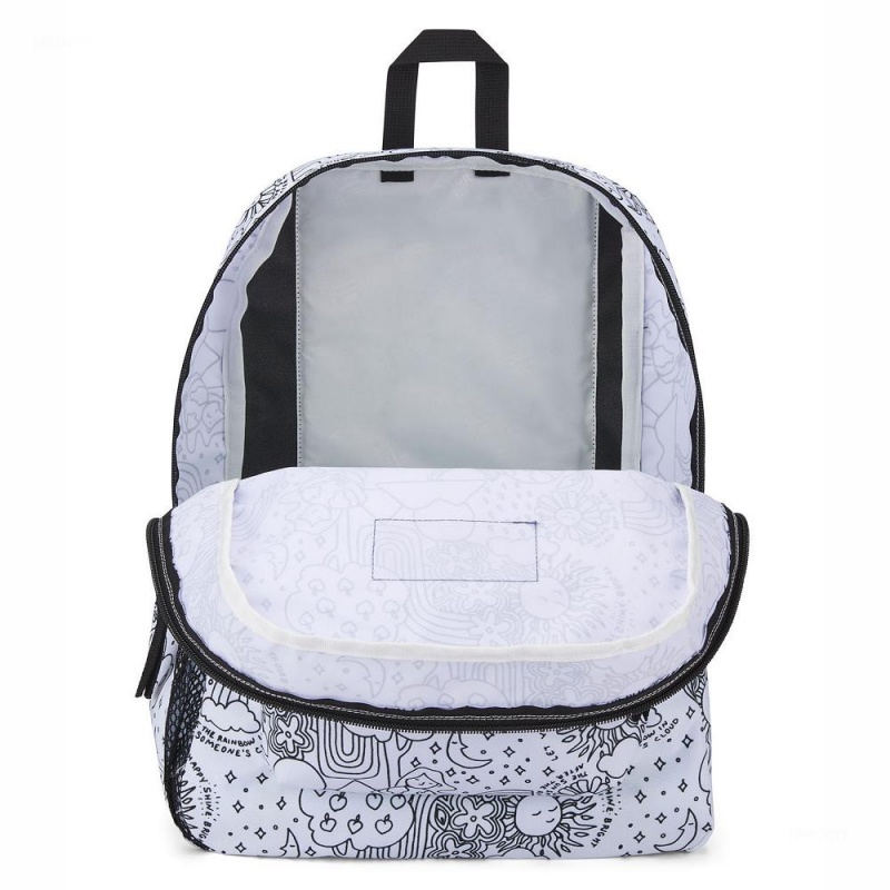 JanSport CROSS TOWN Ruksaci Školske ruksake Bijele Crne | DHRKV71403