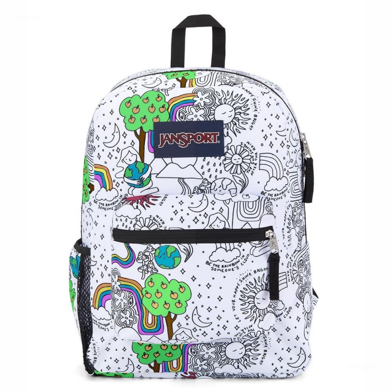 JanSport CROSS TOWN Ruksaci Školske ruksake Bijele Crne | DHRKV71403