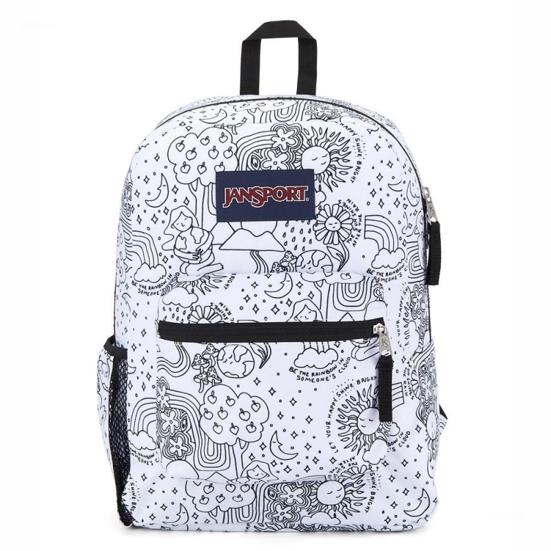JanSport CROSS TOWN Ruksaci Školske ruksake Bijele Crne | DHRKV71403