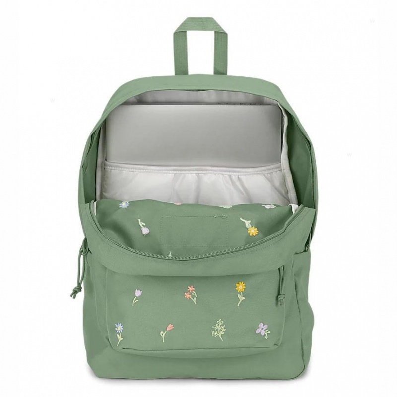 JanSport EMBROIDERED BLOSSOM BUNDLE Ruksaci Školske ruksake Zelene | EHRVG57873