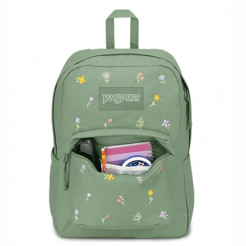JanSport EMBROIDERED BLOSSOM BUNDLE Ruksaci Školske ruksake Zelene | EHRVG57873