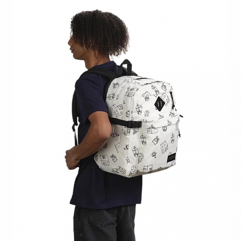 JanSport Main Campus Ruksaci Školske ruksake Bijele | AHRDF35169