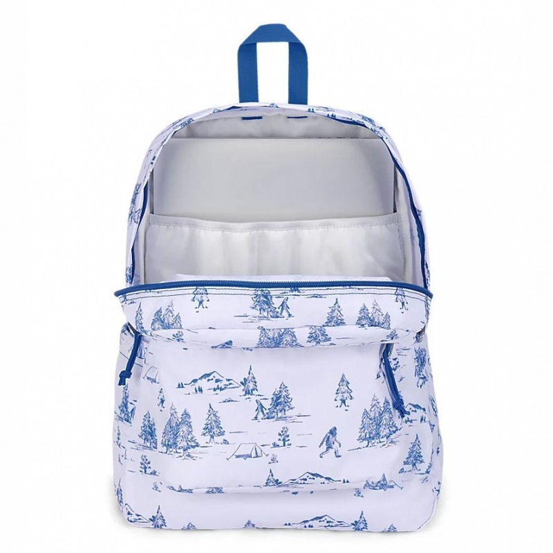JanSport SuperBreak® Plus Ruksaci Laptop Ruksak Bijele Plave | YHRGT18123
