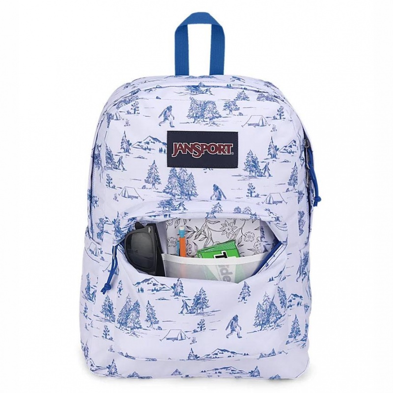 JanSport SuperBreak® Plus Ruksaci Laptop Ruksak Bijele Plave | YHRGT18123